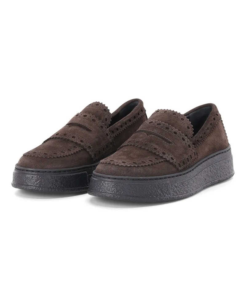 Attilio Giusti Leombruni Loafer Giuly aus Veloursleder Dunkelbraun