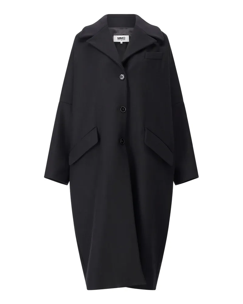Maison Margiela Oversized Mantel aus Woll-Mix Schwarz