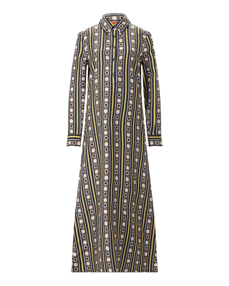 La DoubleJ Midikleid aus Seide Dunkelbraun