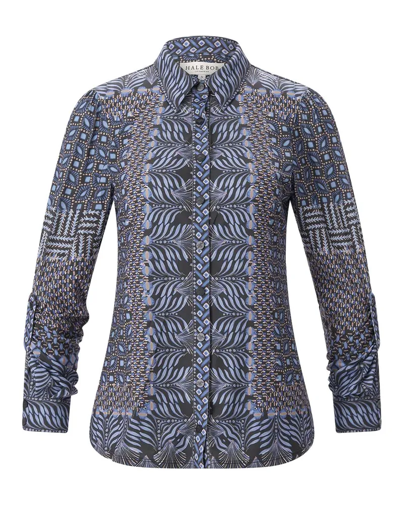 Hale Bob Bluse mit gerafften Ärmeln Blau
