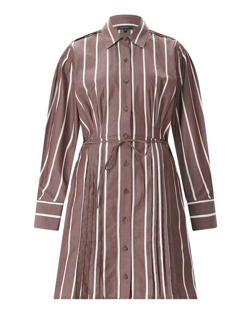 Rag & Bone Gestreiftes Blusenkleid Taylor Dunkelbraun