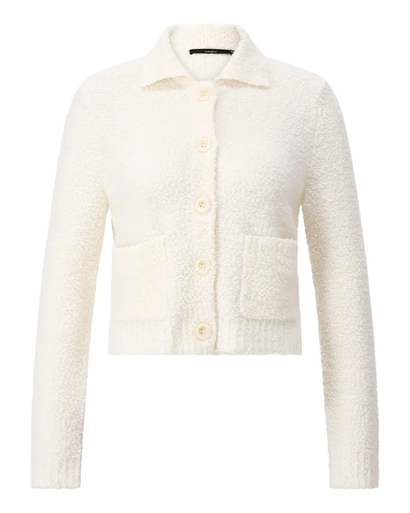 windsor. Strickjacke aus Schurwolle Creme