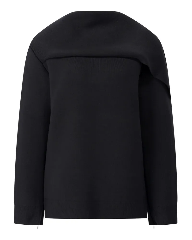 Courrèges Pullover mit Schal Schwarz