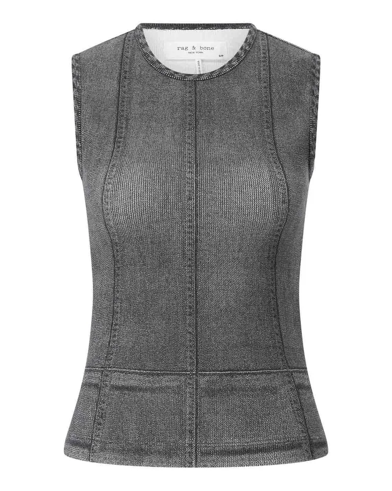 Rag & Bone Top Miramar in Denim-Optik Dunkelgrau