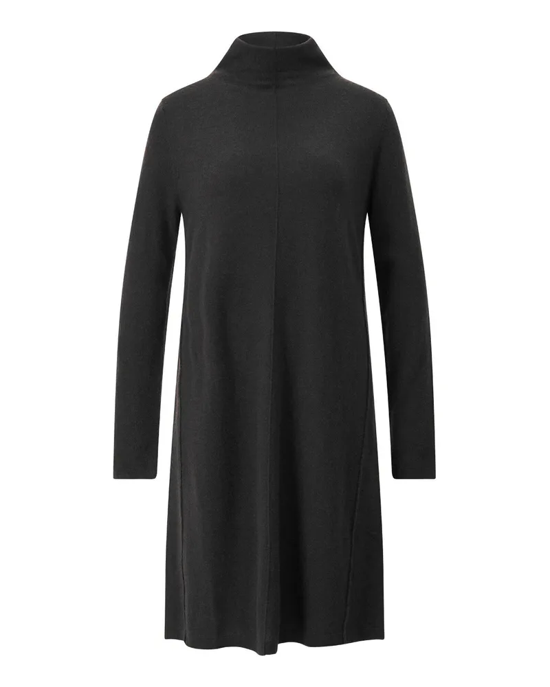 ALLUDE Midikleid mit Stehkragen Schwarz