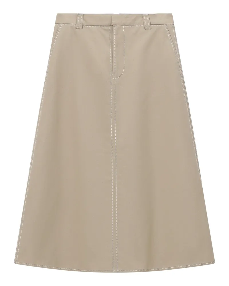 AMI Paris Midirock aus Baumwolle Hellbraun