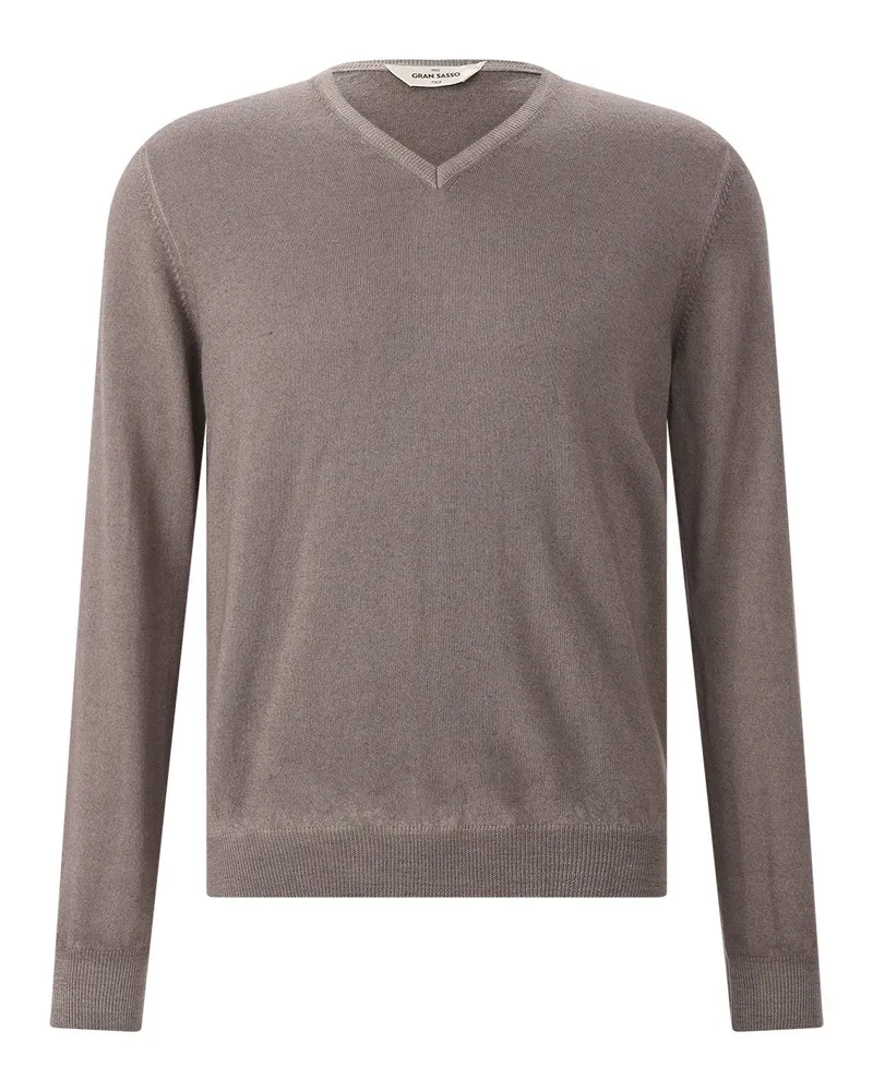 Gran Sasso Pullover mit V-Ausschnitt Braun