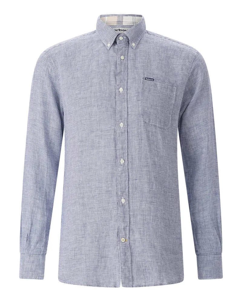 Barbour Hemd Linton aus Leinen Navy