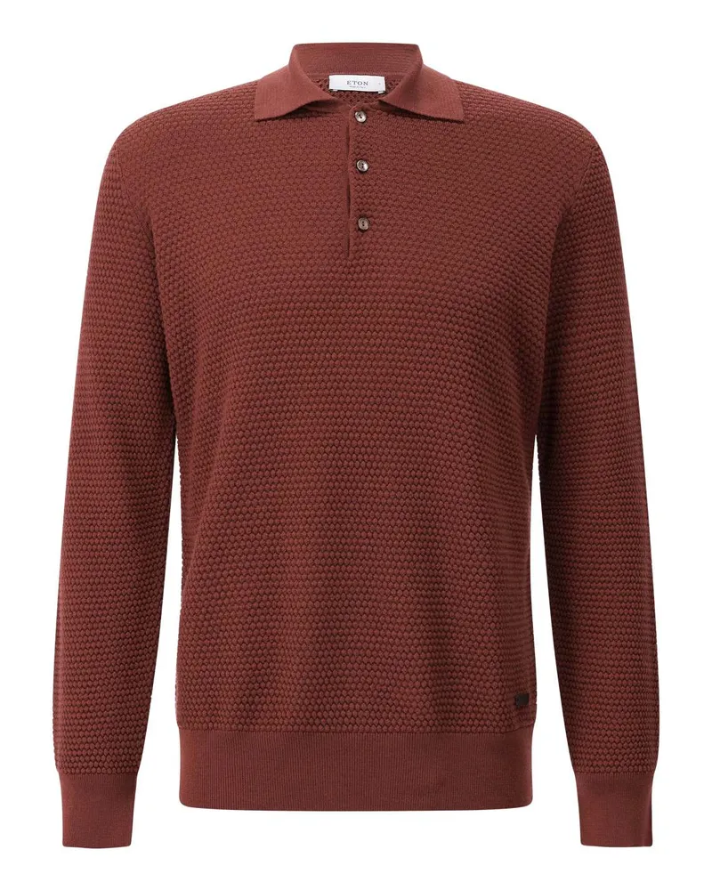 Eton Pullover mit Strukturstrick Rot