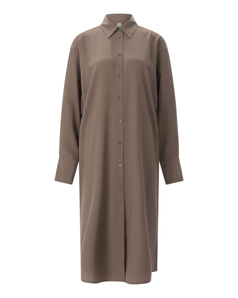 Totême Maxikleid aus Seid Braun