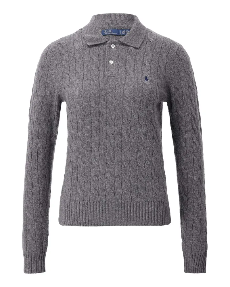 Ralph Lauren Strickpullover mit Zopfstrick Grau