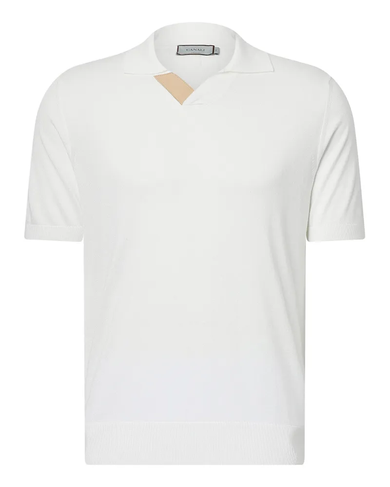 Canali Poloshirt aus Baumwollmix Weiß