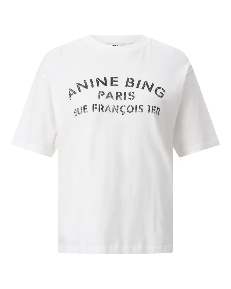 Anine Bing T-Shirt Cohen mit Logo Weiß