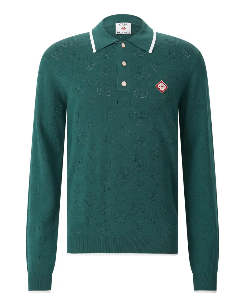 Casablanca Paris Poloshirt aus Viskose-Mix Grün