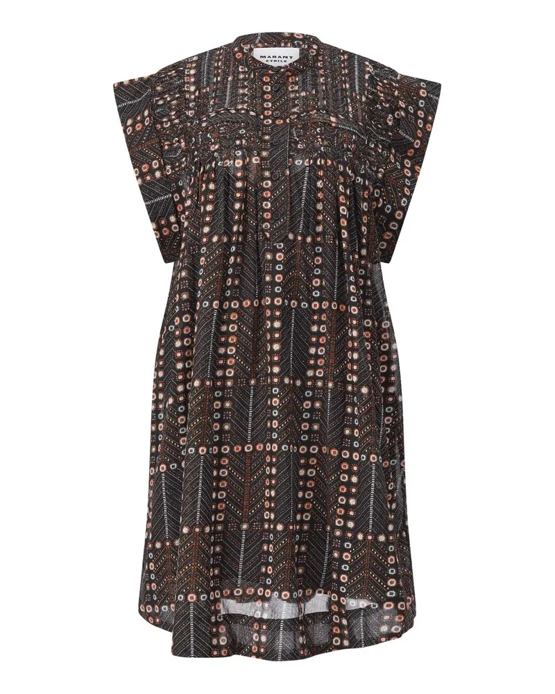 Isabel Marant Midikleid mit Muster Schwarz