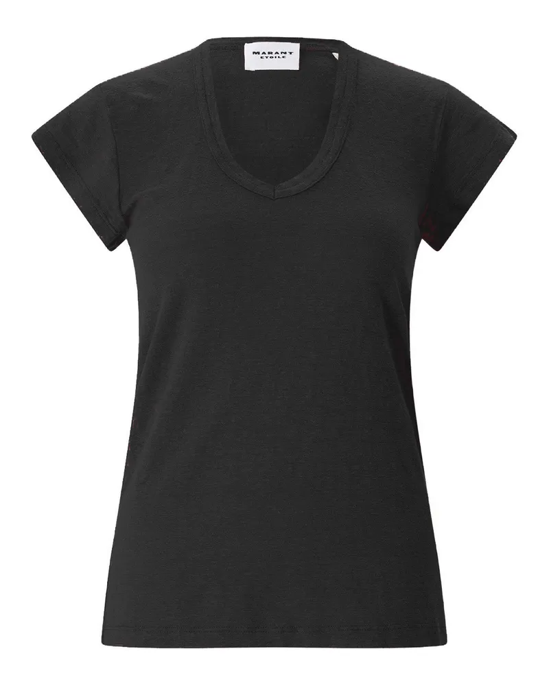 Isabel Marant T-Shirt Zankou aus Leinen Schwarz