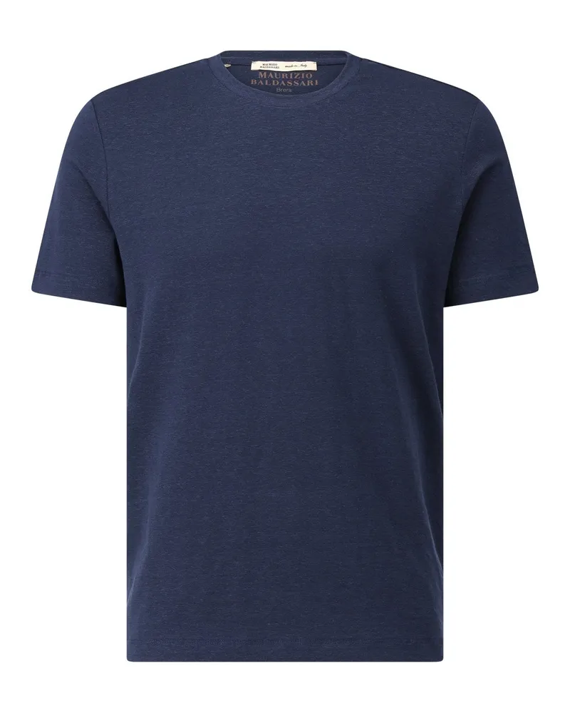 Maurizio Baldassari T-Shirt aus Leinen Dunkelblau