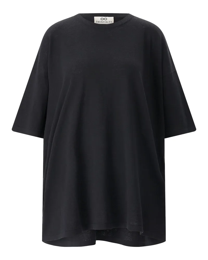 SMINFINITY T-Shirt aus Leinenmix Schwarz