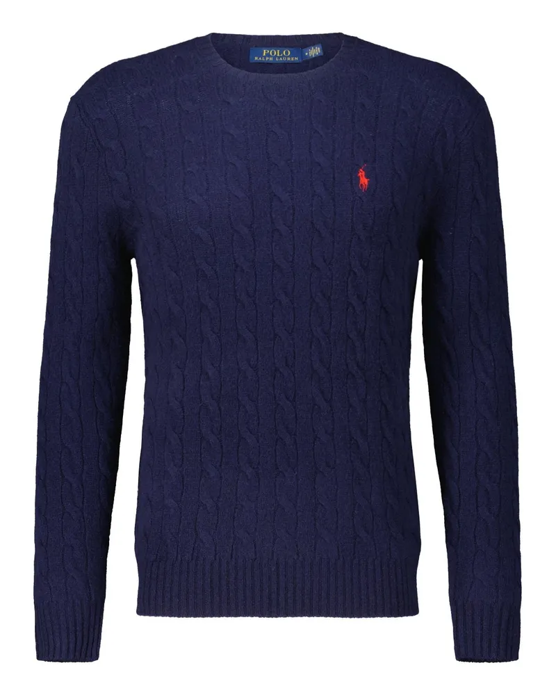 Ralph Lauren Strickpullover aus Kaschmir-Woll-Mix Dunkelblau