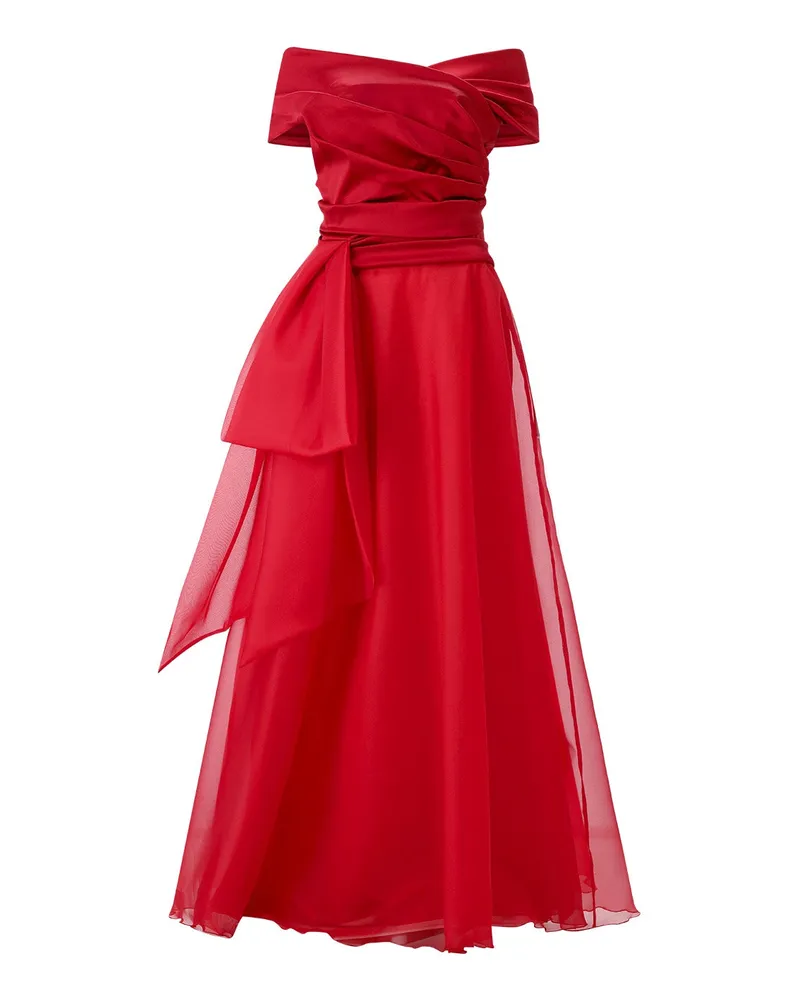 Talbot Runhof Abendkleid mit Organza Rot
