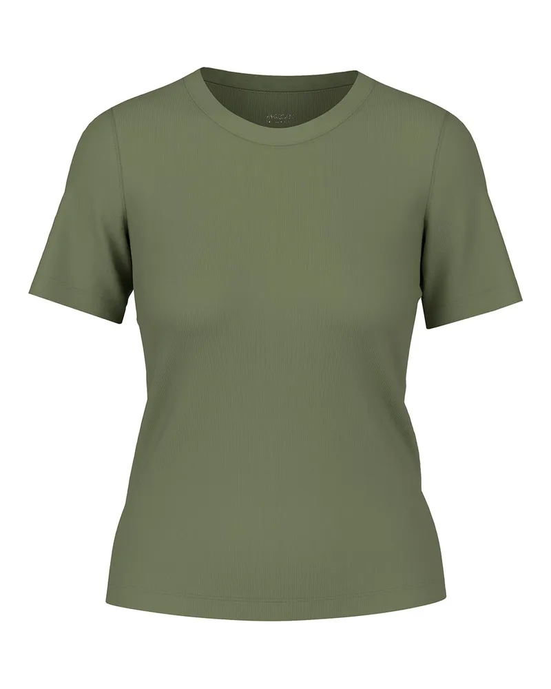 Marc Cain Geripptes T-Shirt Dunkelgrün