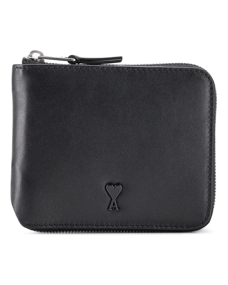 AMI Paris Portmonnaie aus Leder Schwarz