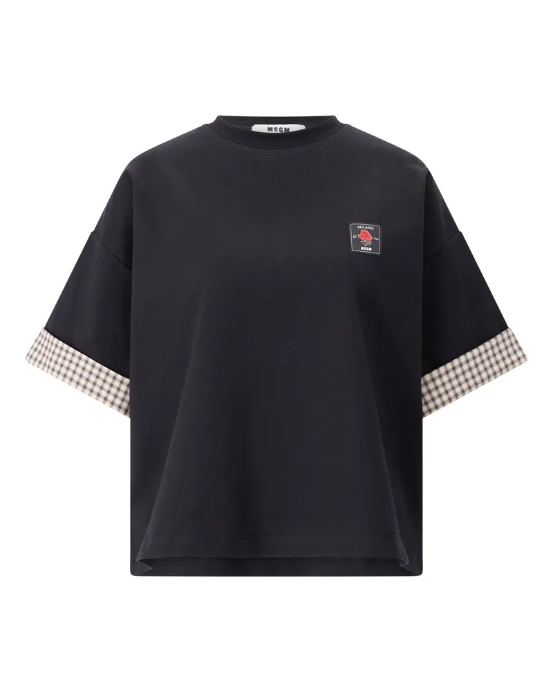 MSGM T-Shirt mit Logo Schwarz