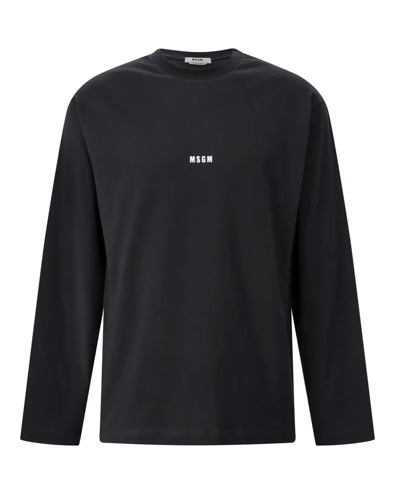 MSGM Longsleeve mit Logo Schwarz