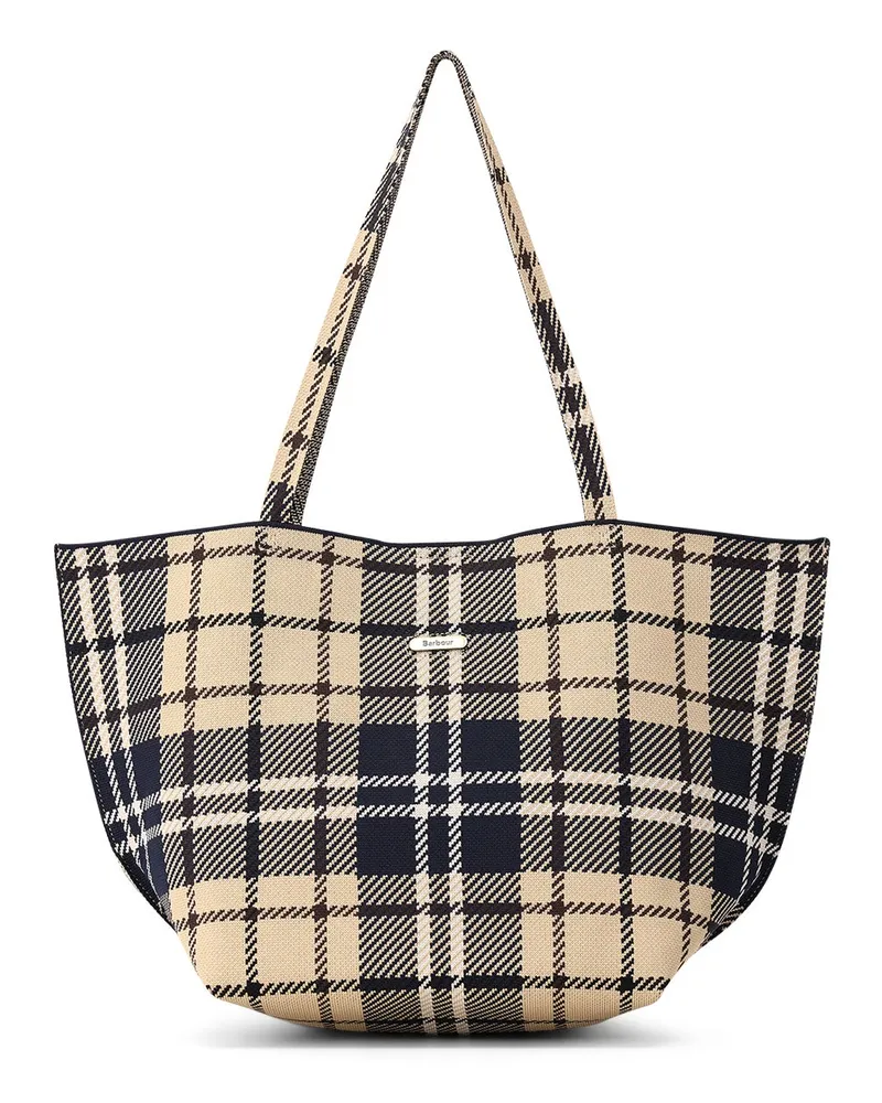 Barbour Tote Bag Layla Tartan Large Beige