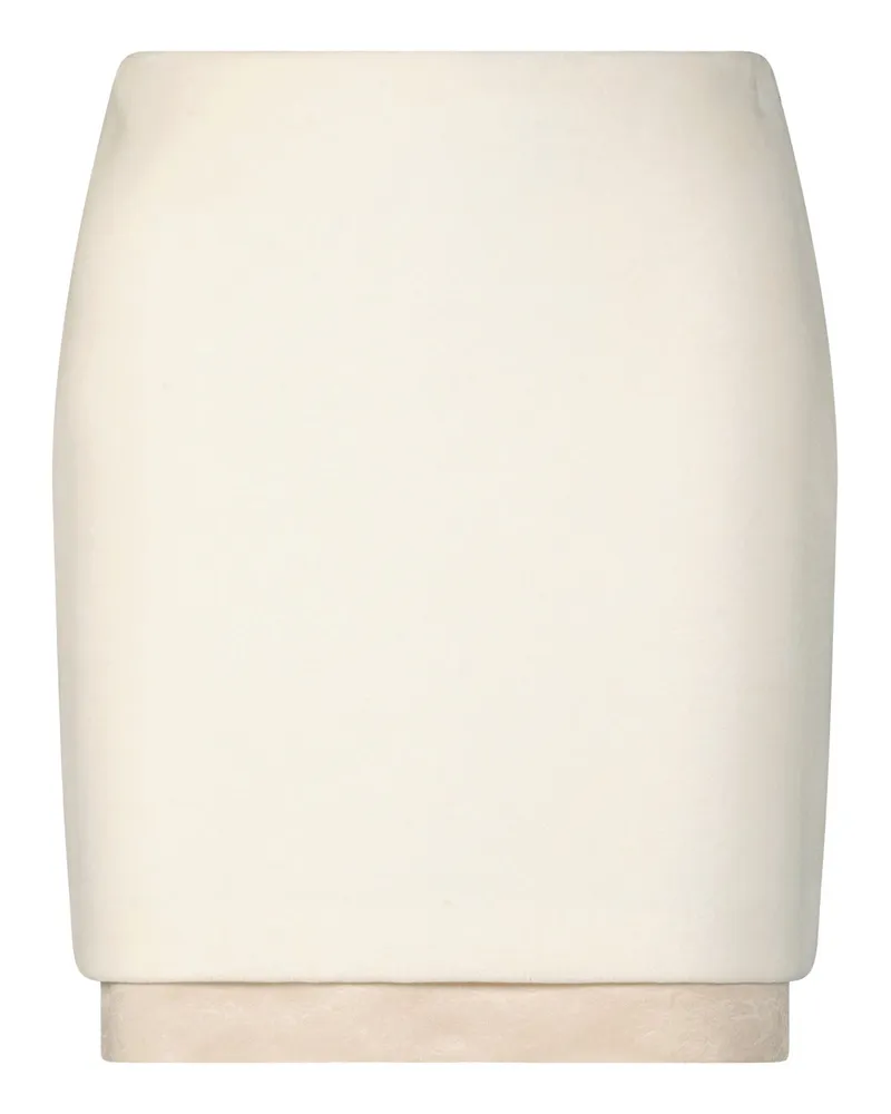 Jil Sander Minirock im Material-Mix Creme