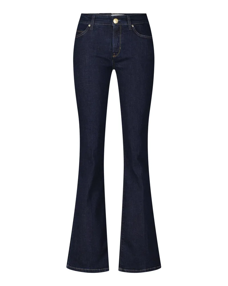 Cambio Schlaghose aus Denim Dunkelblau
