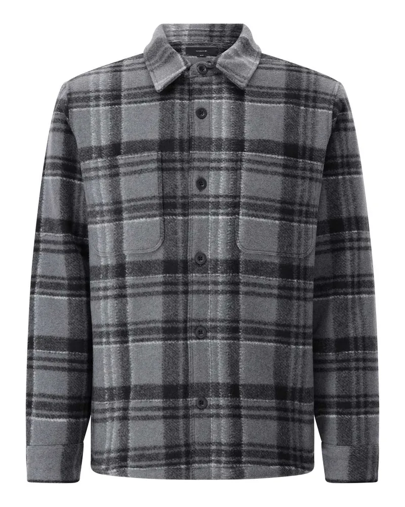 Vince Jacke mit Karo-Muster Grau