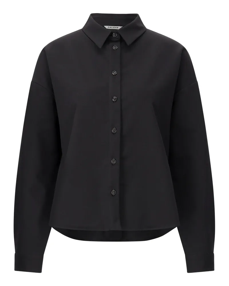 Caliban Oversize-Fit Hemdbluse Schwarz