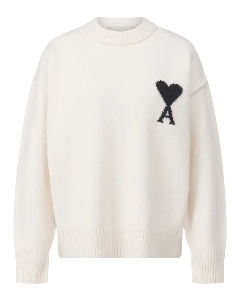 AMI Paris Pullover aus Schurwolle Weiß
