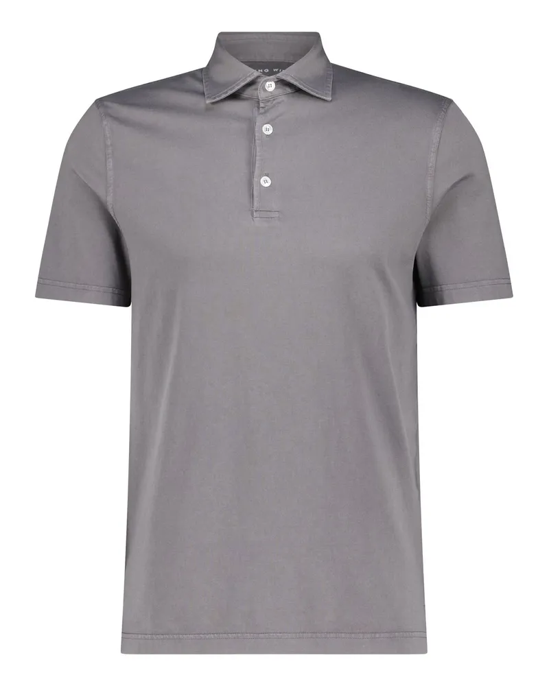 Fedeli Poloshirt aus Baumwolle Hellgrau