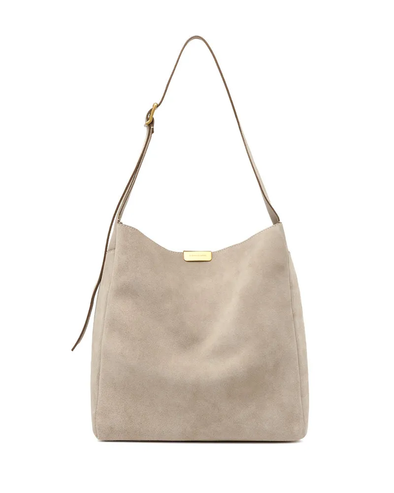 Gianni Chiarini Schultertasche Jo aus Veloursleder Beige