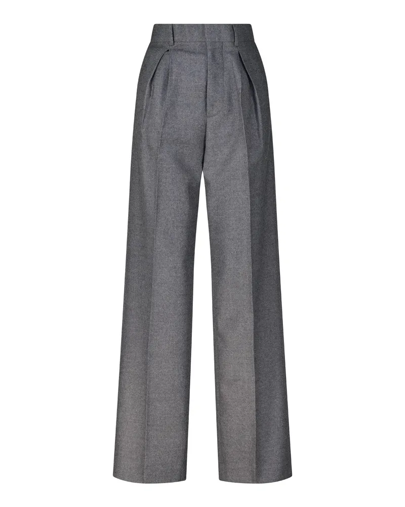 Maison Margiela Weite Stoffhose aus Wolle Dunkelgrau