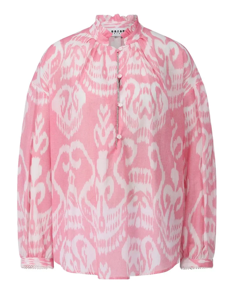 Bazar Deluxe Oversized Bluse mit Muster Rosa