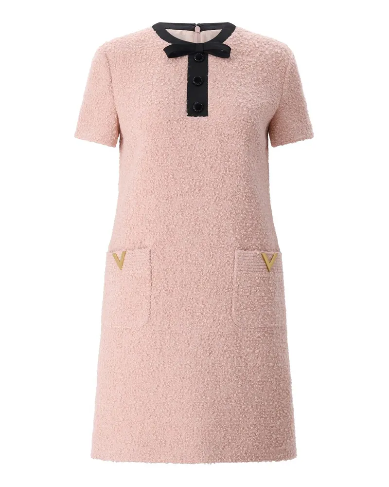 Valentino Garavani Kurzes Bouclé-Kleid Rosa
