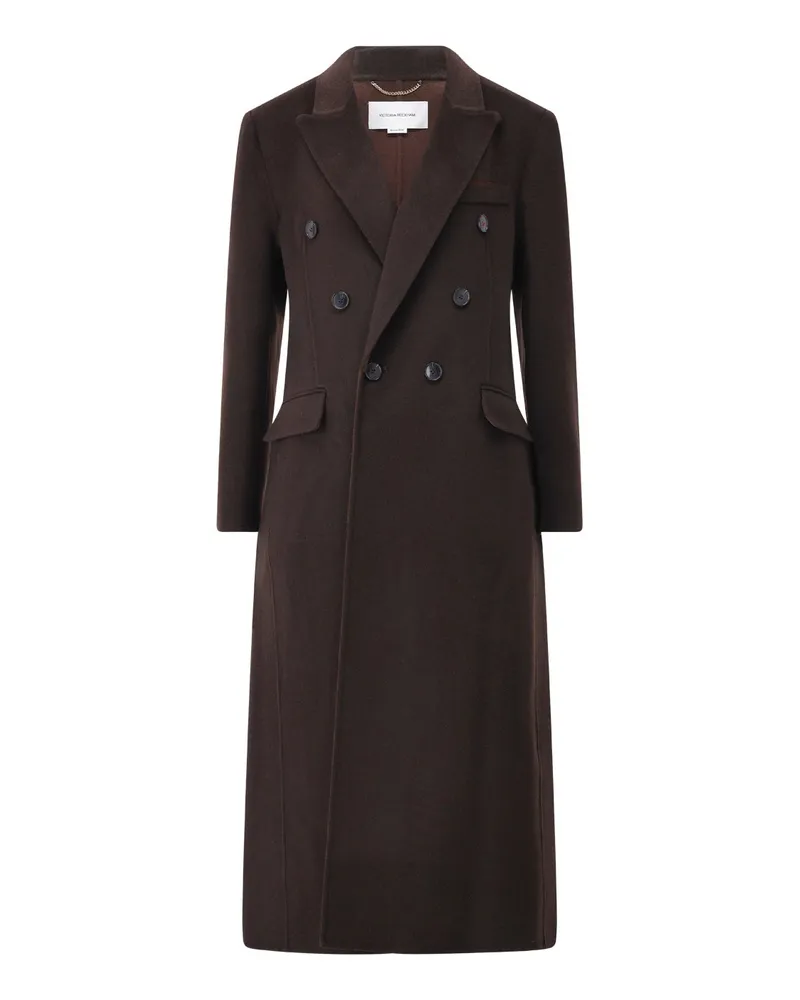 Victoria Beckham Mantel aus Woll-Kaschmir-Mix Dunkelbraun