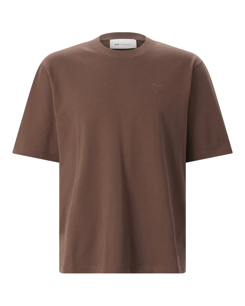 AMI Paris T-Shirt aus Baumwolle Braun