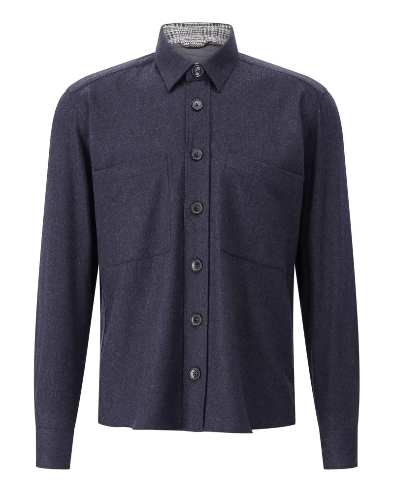 PT TORINO Overshirt aus Wolle & Kaschmir Dunkelblau
