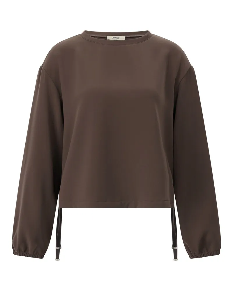 Herno Blusenshirt mit verstellbarem Saum Braun