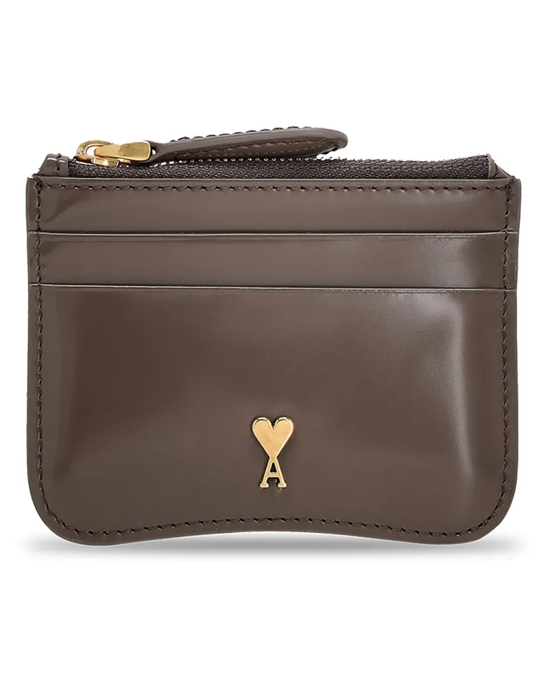 AMI Paris Kartenetui aus Leder Braun