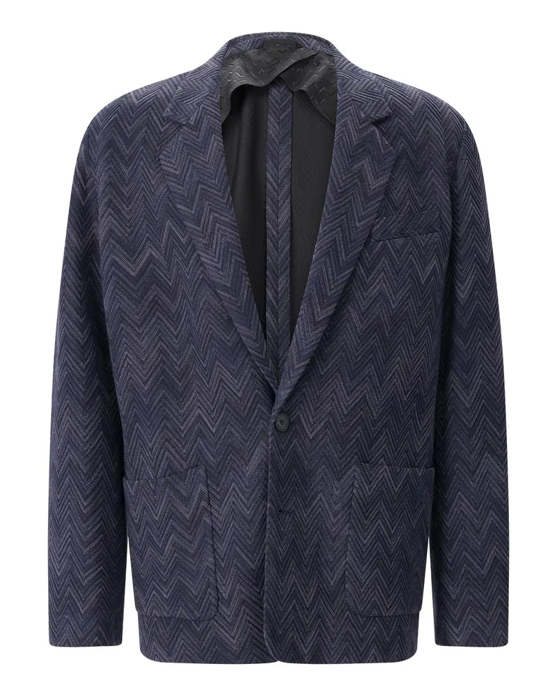 Missoni Sakko mit Zickzack-Muster Dunkelblau