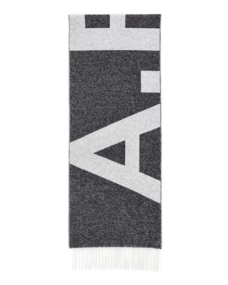 A.P.C. Wollschal mit großem Logo Dunkelgrau