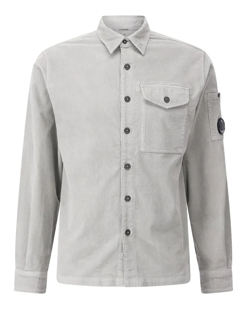 C.P. Company Overshirt aus Cord Graugrün