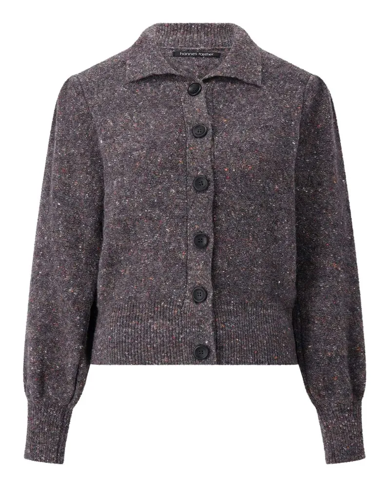 Hannes Roether Strickjacke mit Puff-Ärmel Grau