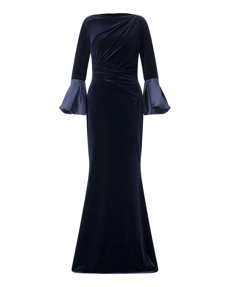 Talbot Runhof Abendkleid aus Samt Dunkelblau
