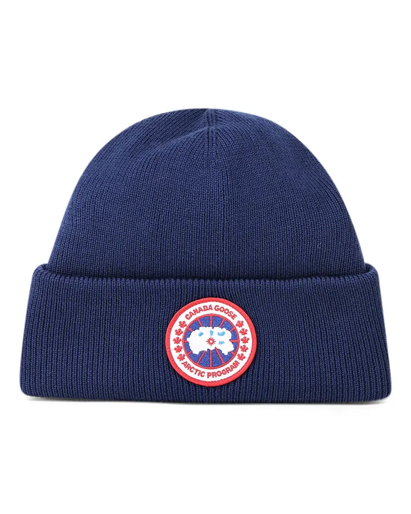 Canada Goose Beanie mit Logo Dunkelblau